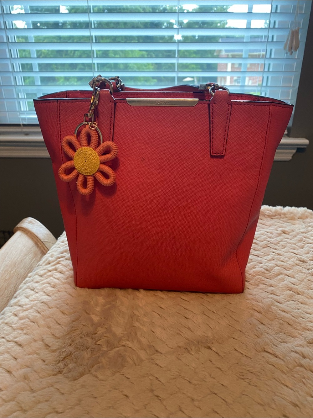 Coach Madison Saffiano leather mini North/South tote